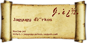 Jagyugy Árkos névjegykártya